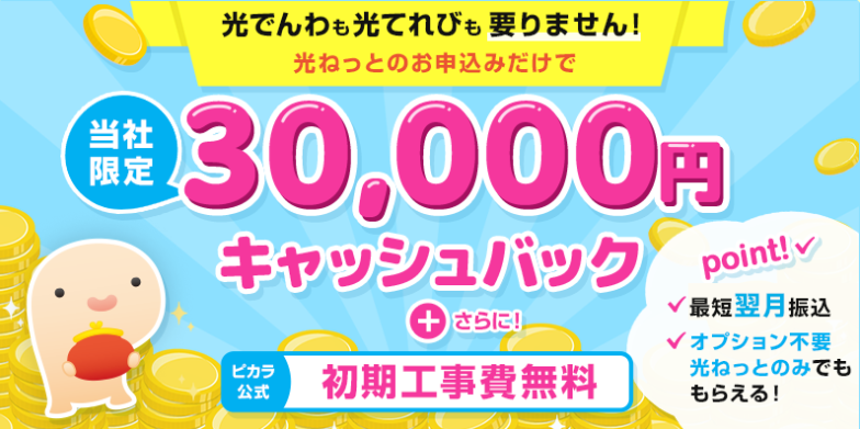 キャッシュバックキャンペーン